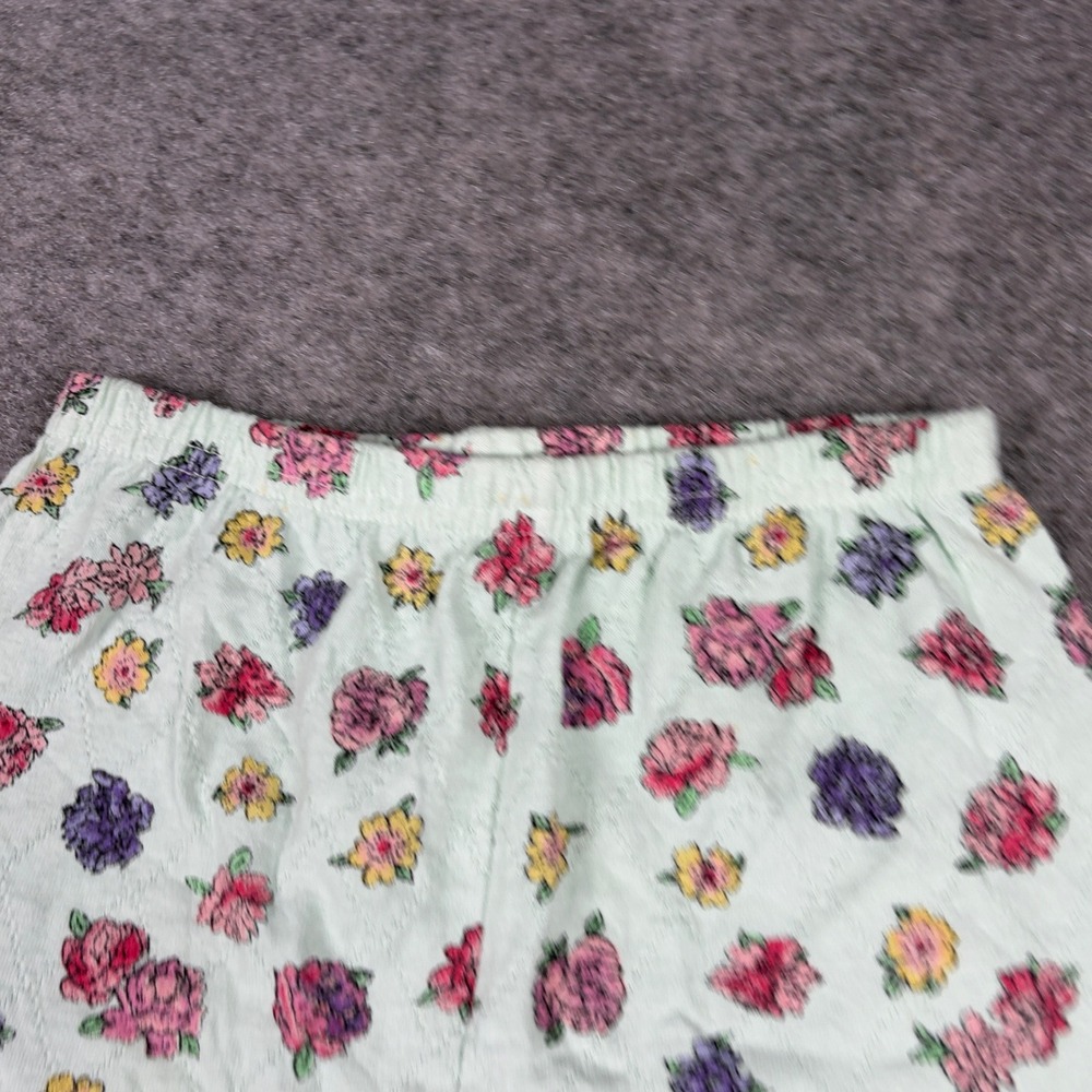 Flapdoodles Floral Leggings Girls Size 8 Vintage 90s Pointelle Quilted Mint - Picture 4 of 13